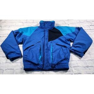 Eastern Mountain Sports Gore Tex Jacket MENS M Blue Thermolite Zip Snap Gorpcore